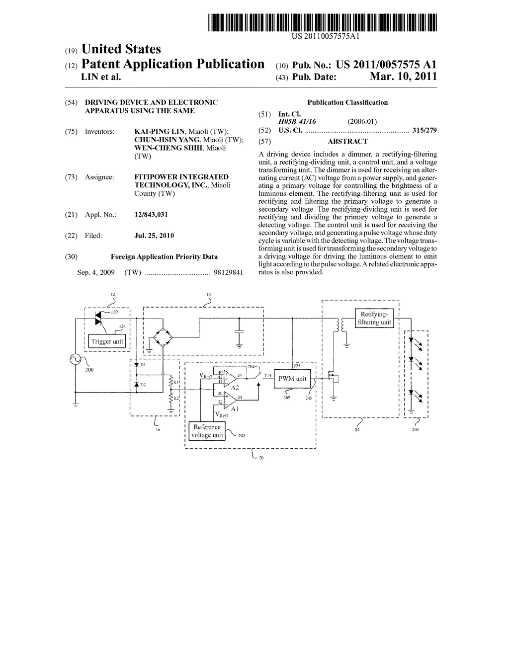 DRIVING DEVICE AND ELECTRONIC APPARATUS USING THE SAME - diagram, schematic, and image 01