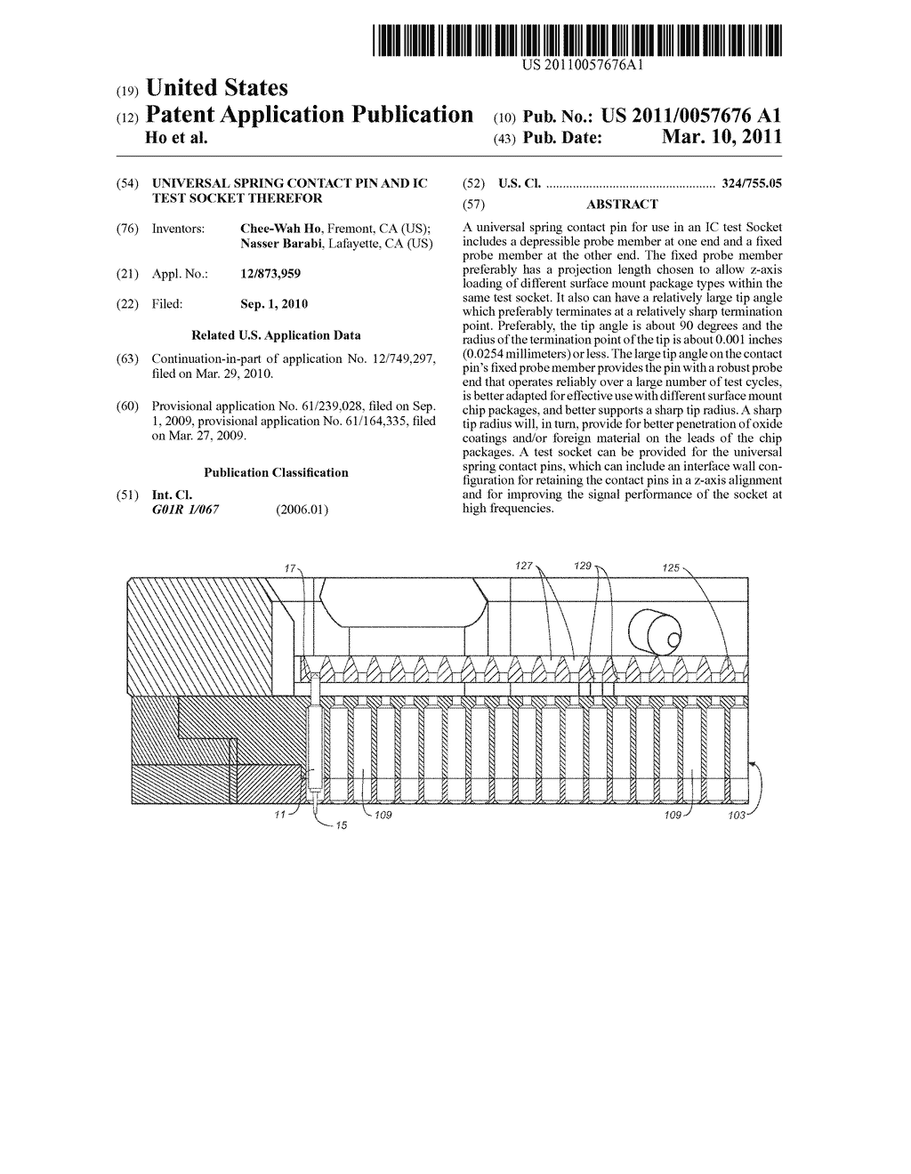 UNIVERSAL SPRING CONTACT PIN AND IC TEST SOCKET THEREFOR - diagram, schematic, and image 01