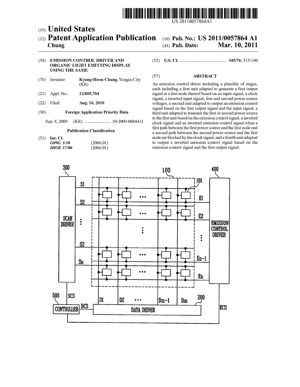 Emission control driver and organic light emitting display using the same - diagram, schematic, and image 01