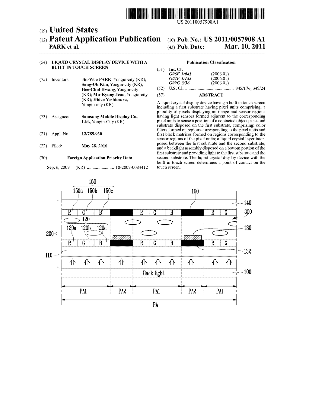 LIQUID CRYSTAL DISPLAY DEVICE WITH A BUILT IN TOUCH SCREEN - diagram, schematic, and image 01