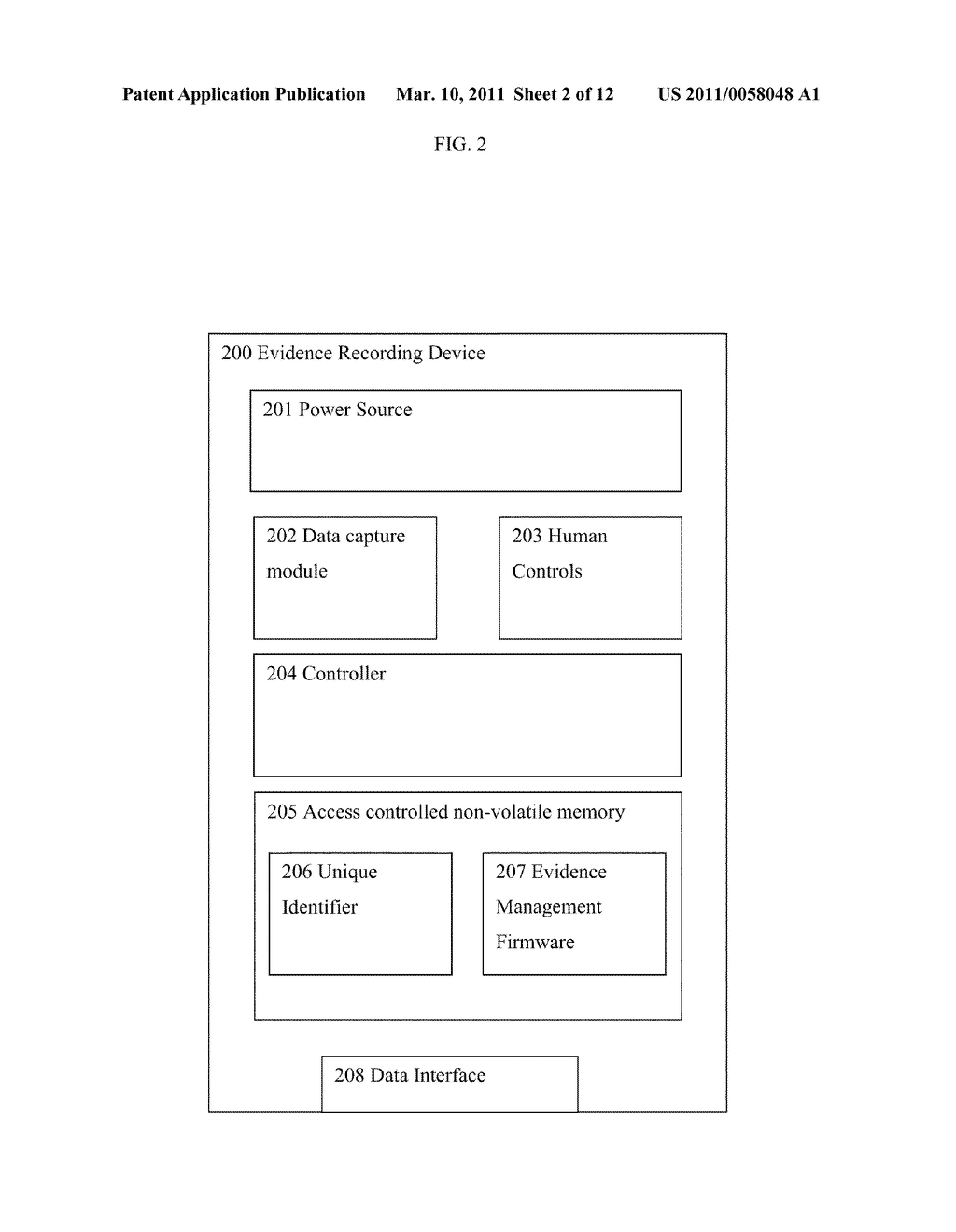 APPARATUS, METHOD AND SYSTEM FOR COLLECTING AND UTILIZING DIGITAL EVIDENCE - diagram, schematic, and image 03