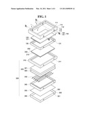 DISPLAY DEVICE WITH A LENS PLATE AND METHOD OF MANUFACTURING THE DISPLAY DEVICE diagram and image