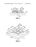 LED LAMP DEVICE HAVING A FLUORESCENT ELEMENT SHAPED FOR UNIFORM LIGHT CONVERSION diagram and image