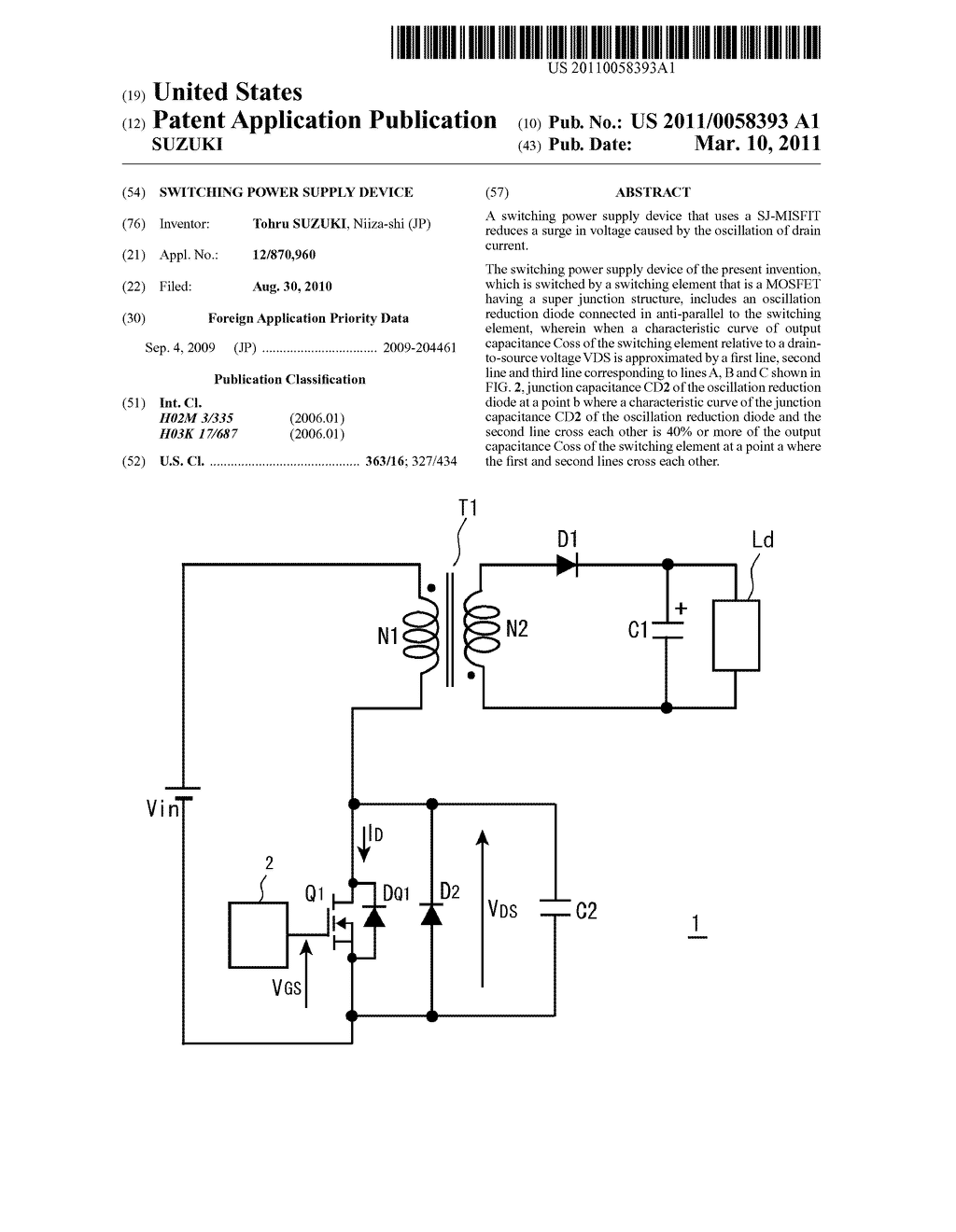 SWITCHING POWER SUPPLY DEVICE - diagram, schematic, and image 01