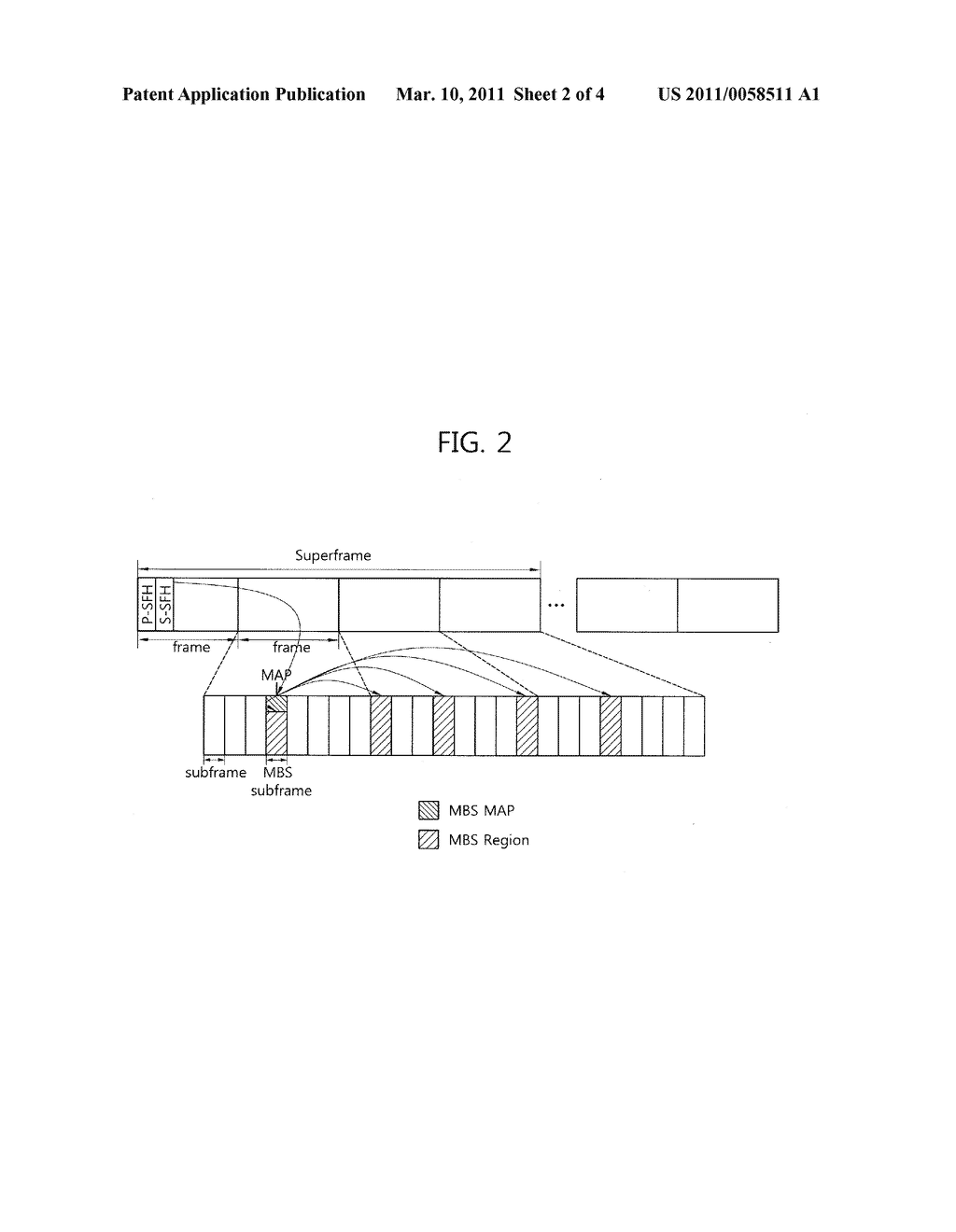 METHOD FOR TRANSMITTING DATA OF MULTICAST BROADCAST SERVICE USING SUPERFRAME HEADER IN MOBILE WIRELESS CONNECTION SYSTEM - diagram, schematic, and image 03