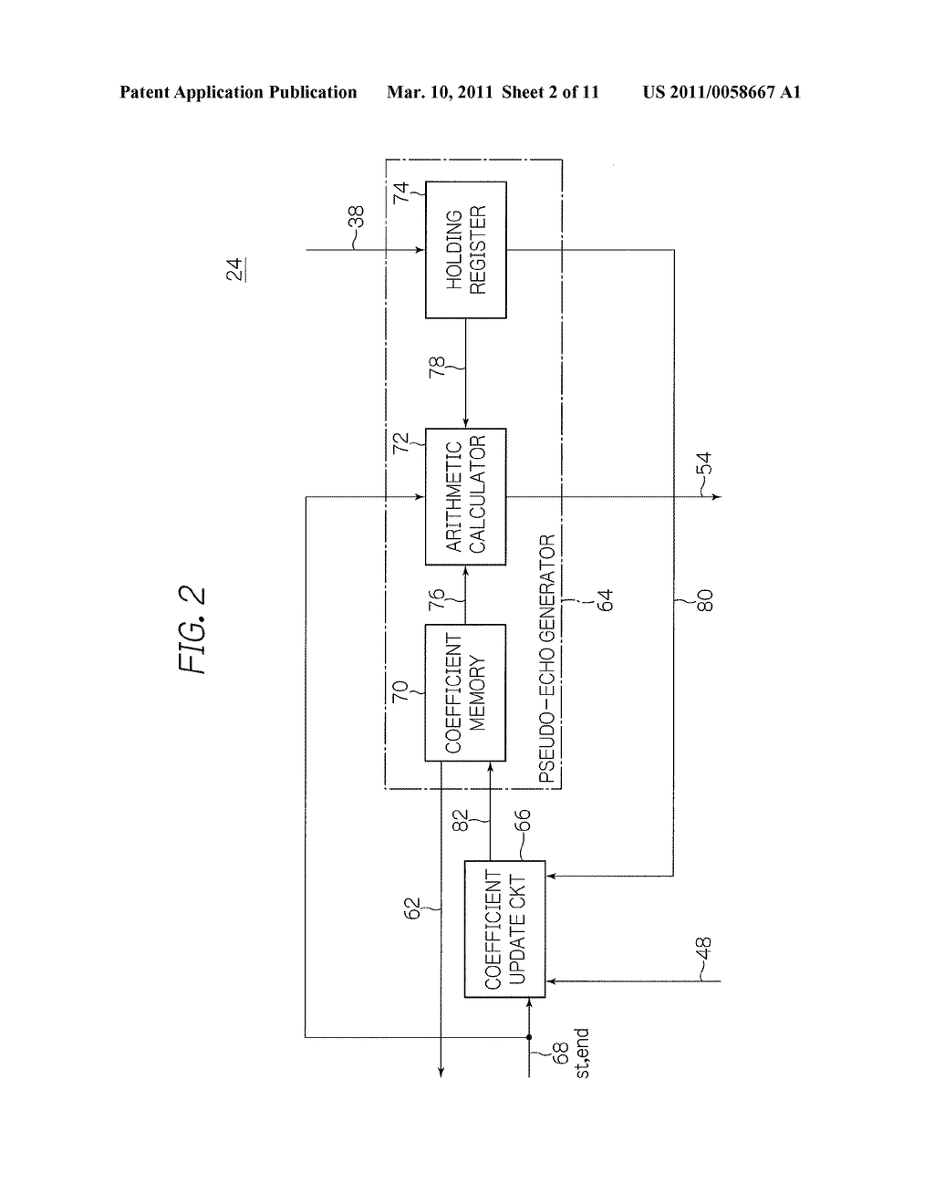 ECHO CANCELLER HAVING ITS EFFECTIVE FILTER TAPS ADAPTIVELY CONTROLLED WITH ECHO CANCELLATION AMOUNT MONITORED - diagram, schematic, and image 03