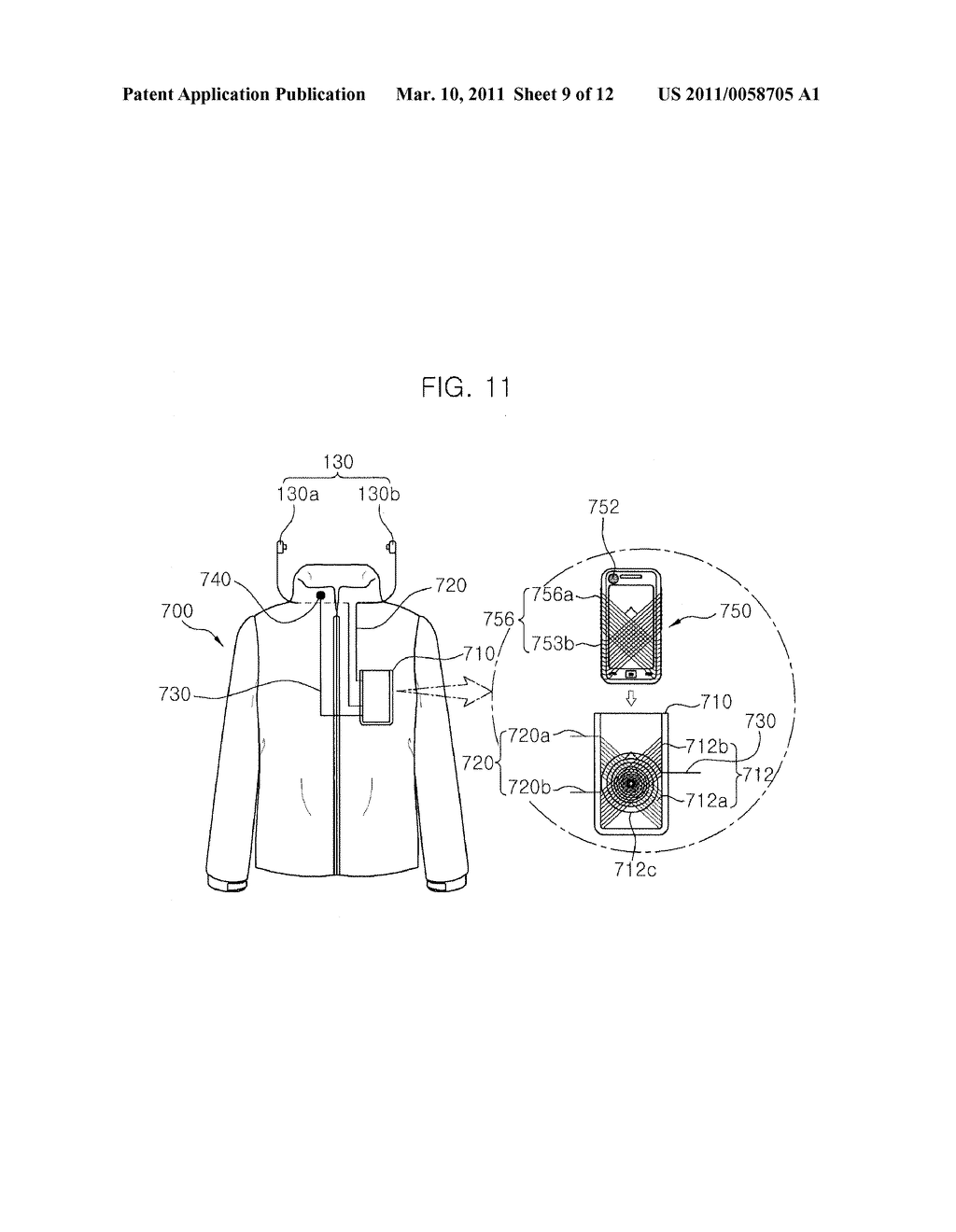 TEXTILE-BASED MAGNETIC FIELD INTERFACE CLOTHES AND MOBILE TERMINAL IN WEARABLE COMPUTING SYSTEM - diagram, schematic, and image 10