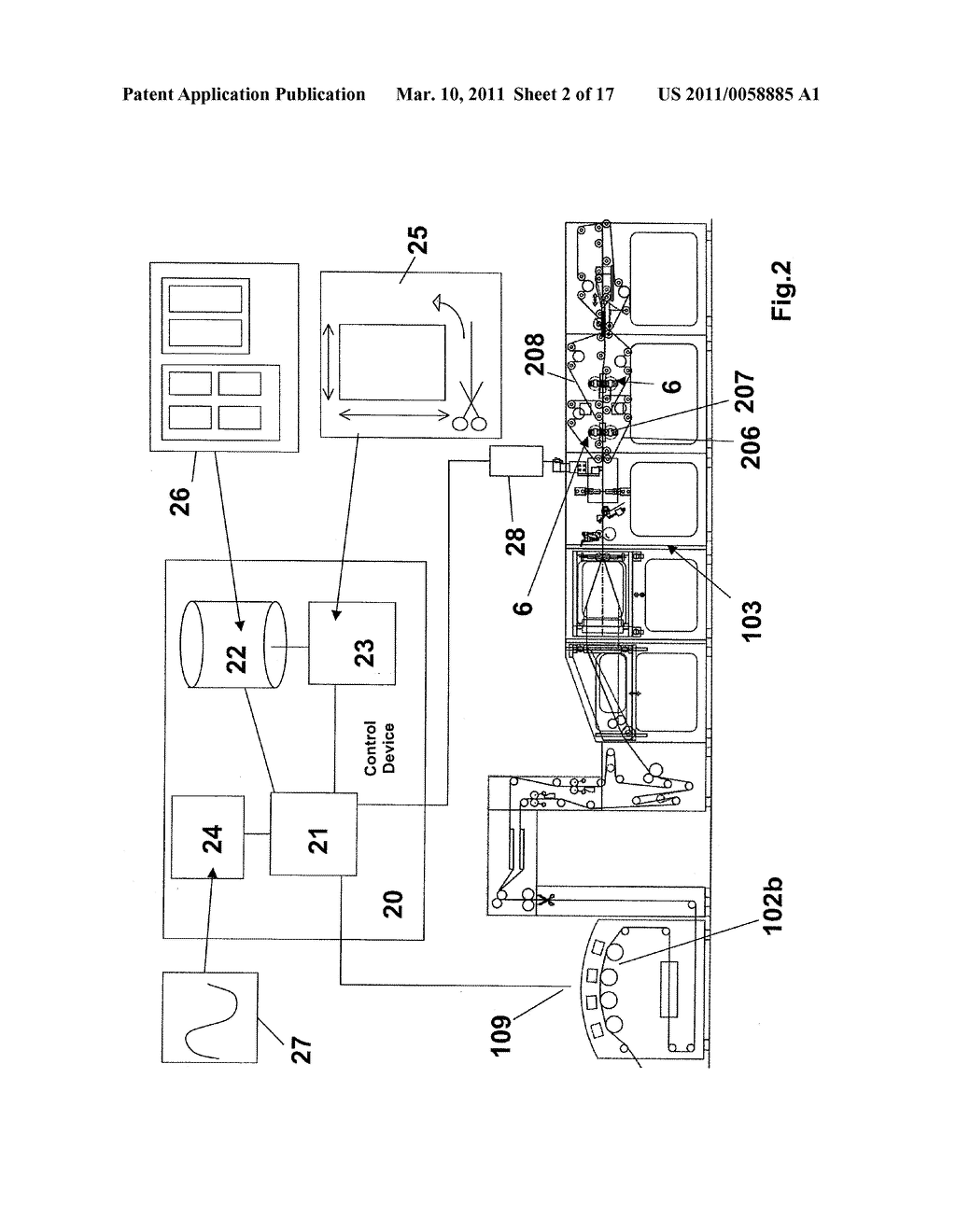 Variable format device for cutting print substrates and folder and printing press having a device of this kind - diagram, schematic, and image 03