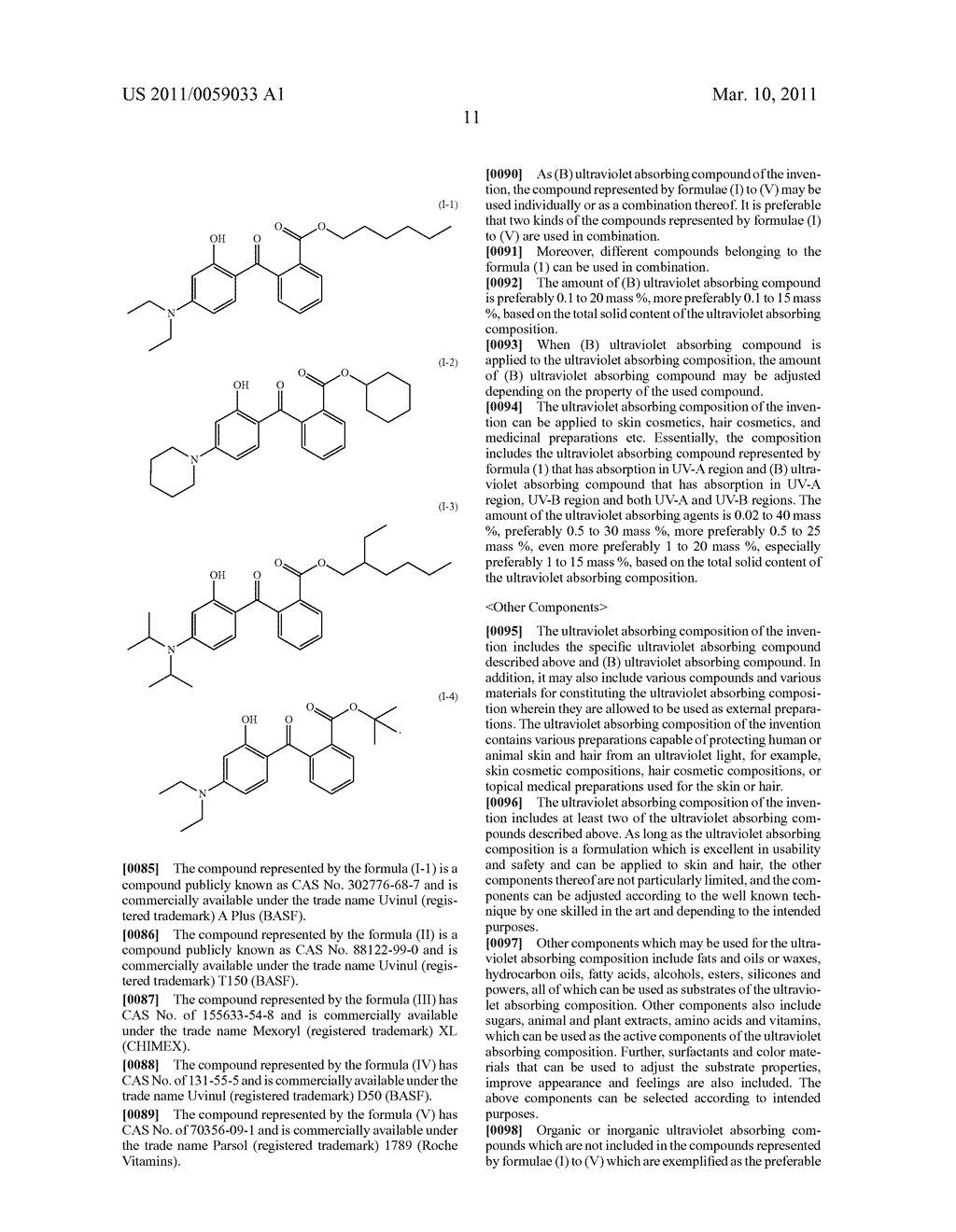 ULTRAVIOLET ABSORBING COMPOSITION - diagram, schematic, and image 13