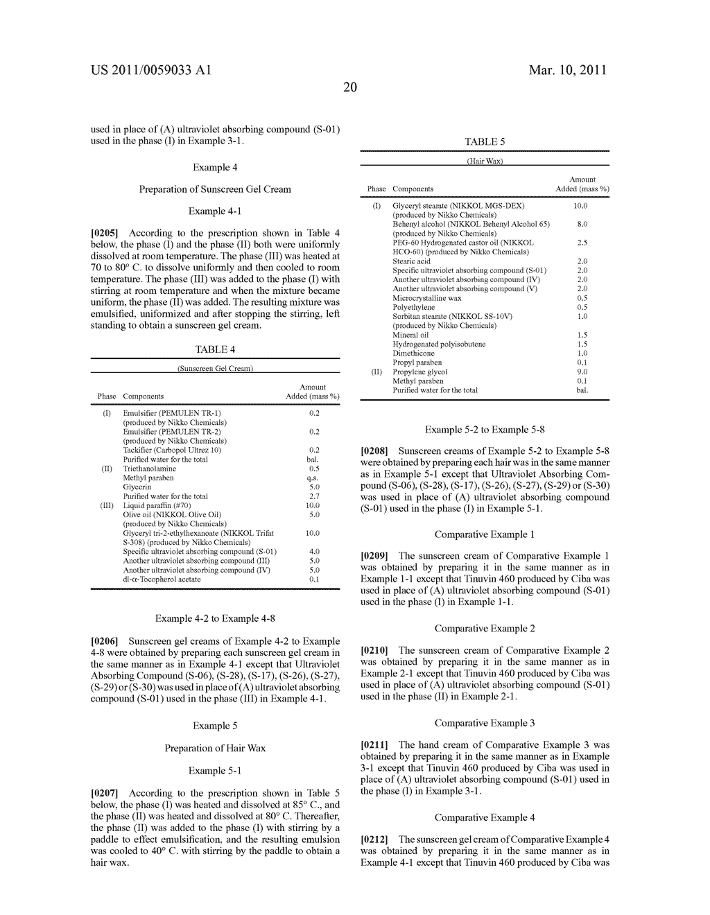 ULTRAVIOLET ABSORBING COMPOSITION - diagram, schematic, and image 22