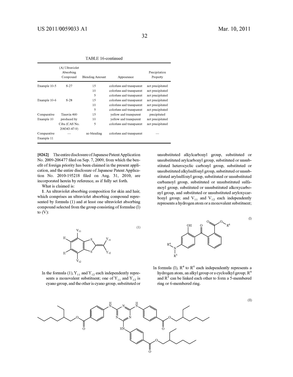 ULTRAVIOLET ABSORBING COMPOSITION - diagram, schematic, and image 34