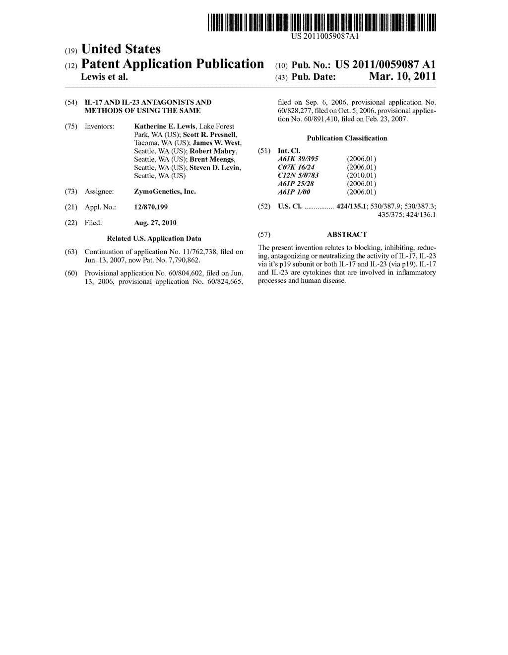 IL-17 AND IL-23 ANTAGONISTS AND METHODS OF USING THE SAME - diagram, schematic, and image 01