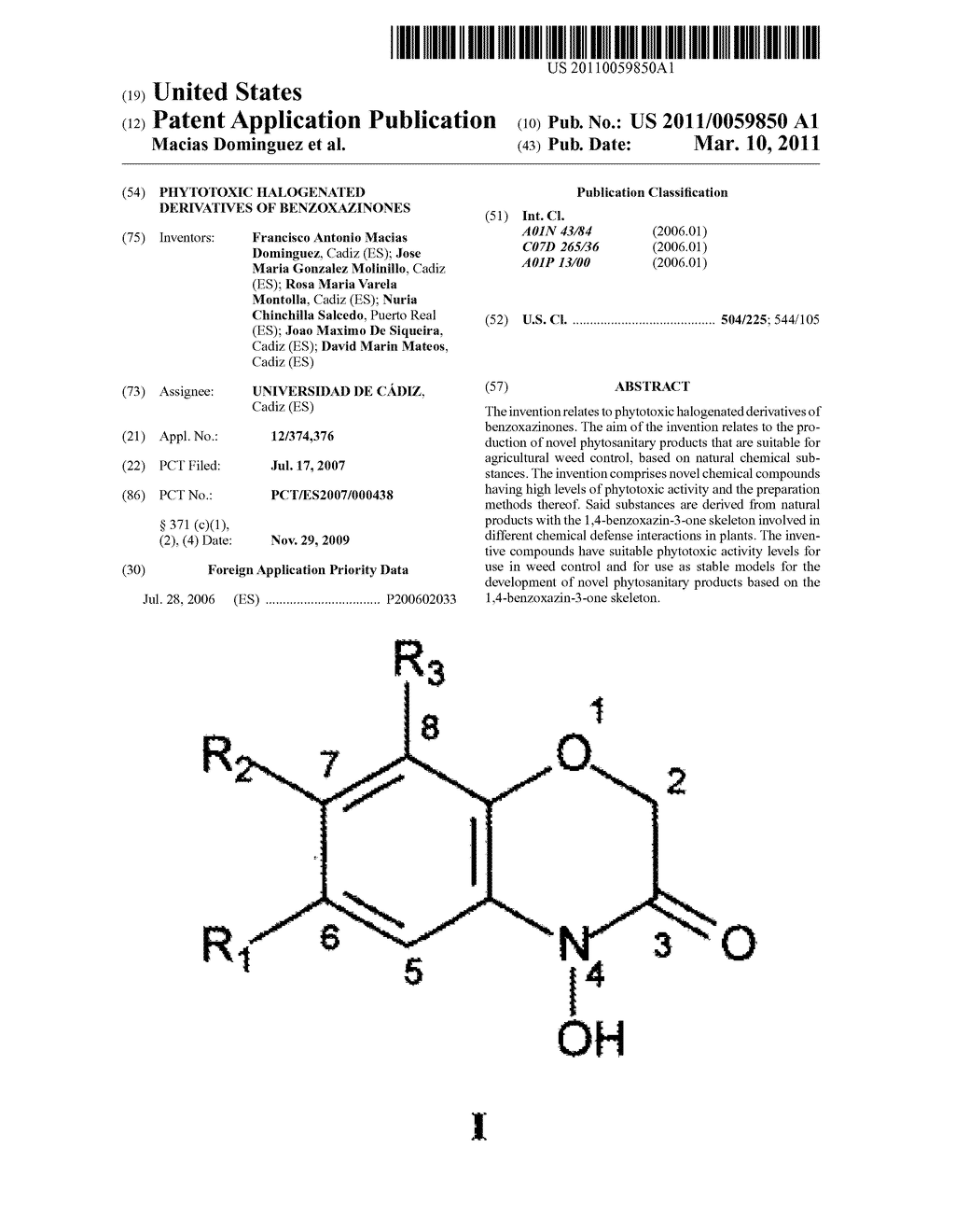 PHYTOTOXIC HALOGENATED DERIVATIVES OF BENZOXAZINONES - diagram, schematic, and image 01