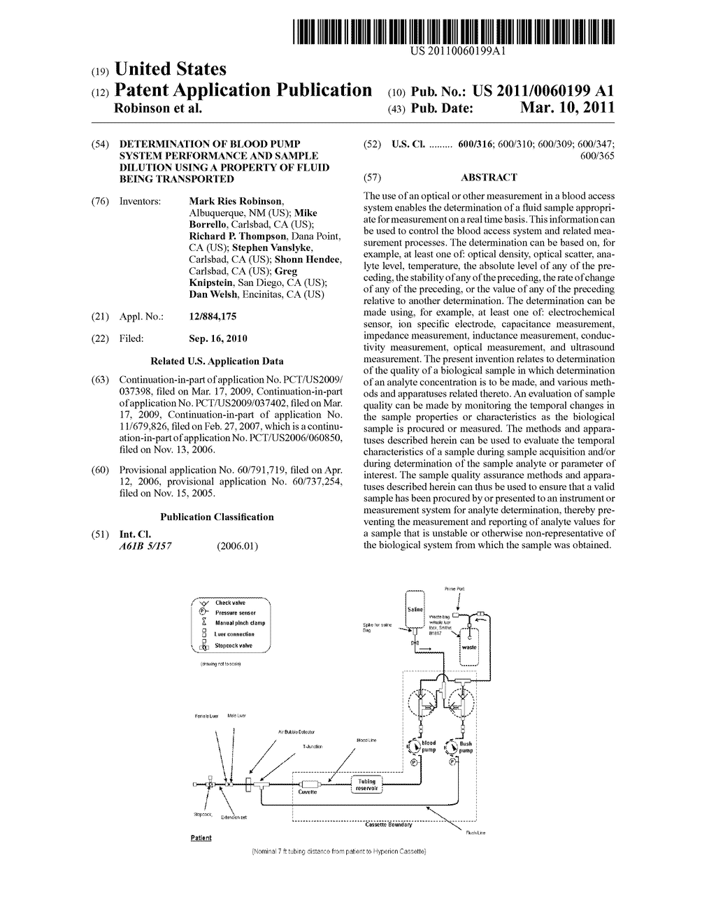 DETERMINATION OF BLOOD PUMP SYSTEM PERFORMANCE AND SAMPLE DILUTION USING A PROPERTY OF FLUID BEING TRANSPORTED - diagram, schematic, and image 01