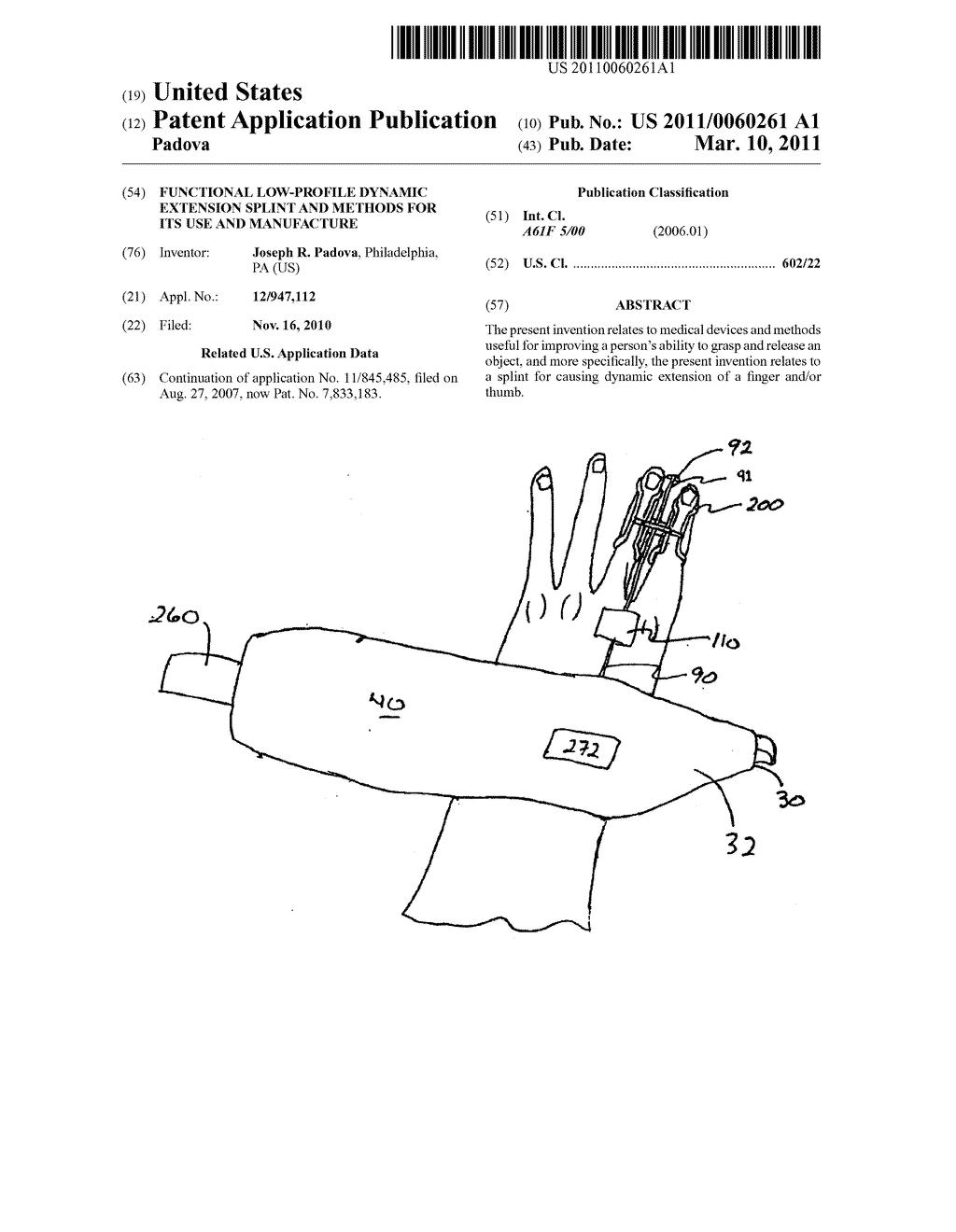 Functional Low-Profile Dynamic Extension Splint and Methods for its Use and Manufacture - diagram, schematic, and image 01