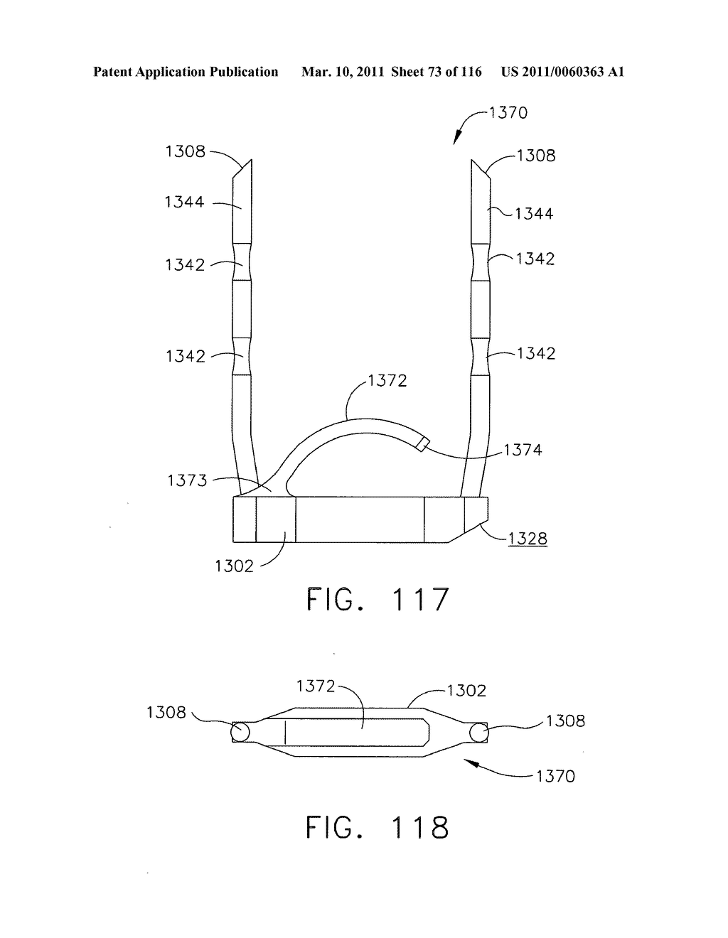 SURGICAL STAPLES HAVING COMPRESSIBLE OR CRUSHABLE MEMBERS FOR SECURING TISSUE THEREIN AND STAPLING INSTRUMENTS FOR DEPLOYING THE SAME - diagram, schematic, and image 74