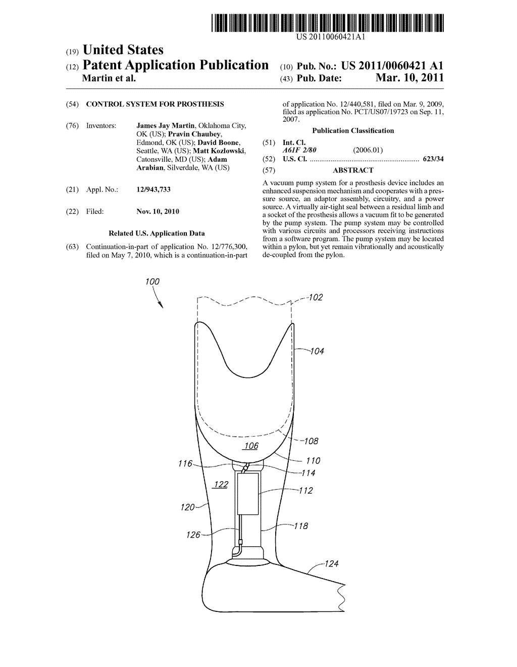 CONTROL SYSTEM FOR PROSTHESIS - diagram, schematic, and image 01