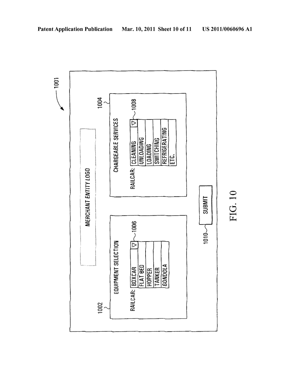 SYSTEM AND METHOD FOR PROVIDING A PRICE QUOTATION FOR A TRANSPORTATION SERVICE PROVIDING EQUIPMENT SELECTION CAPABILITY - diagram, schematic, and image 11