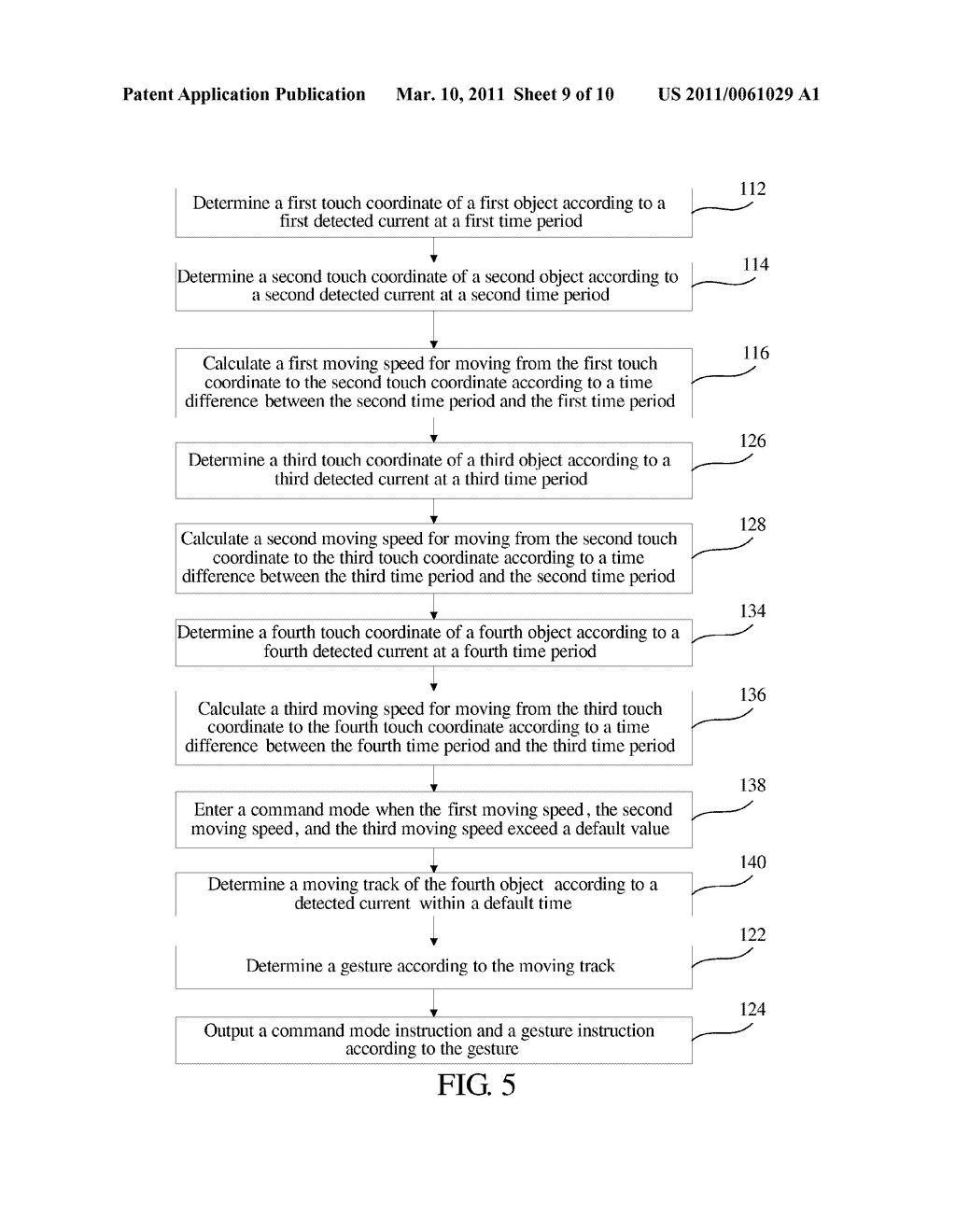 GESTURE DETECTING METHOD FOR TOUCH PANEL - diagram, schematic, and image 10