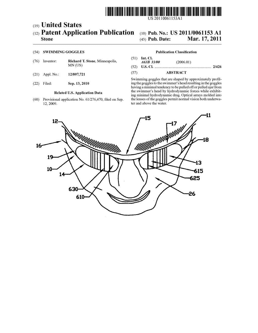 Swimming goggles - diagram, schematic, and image 01