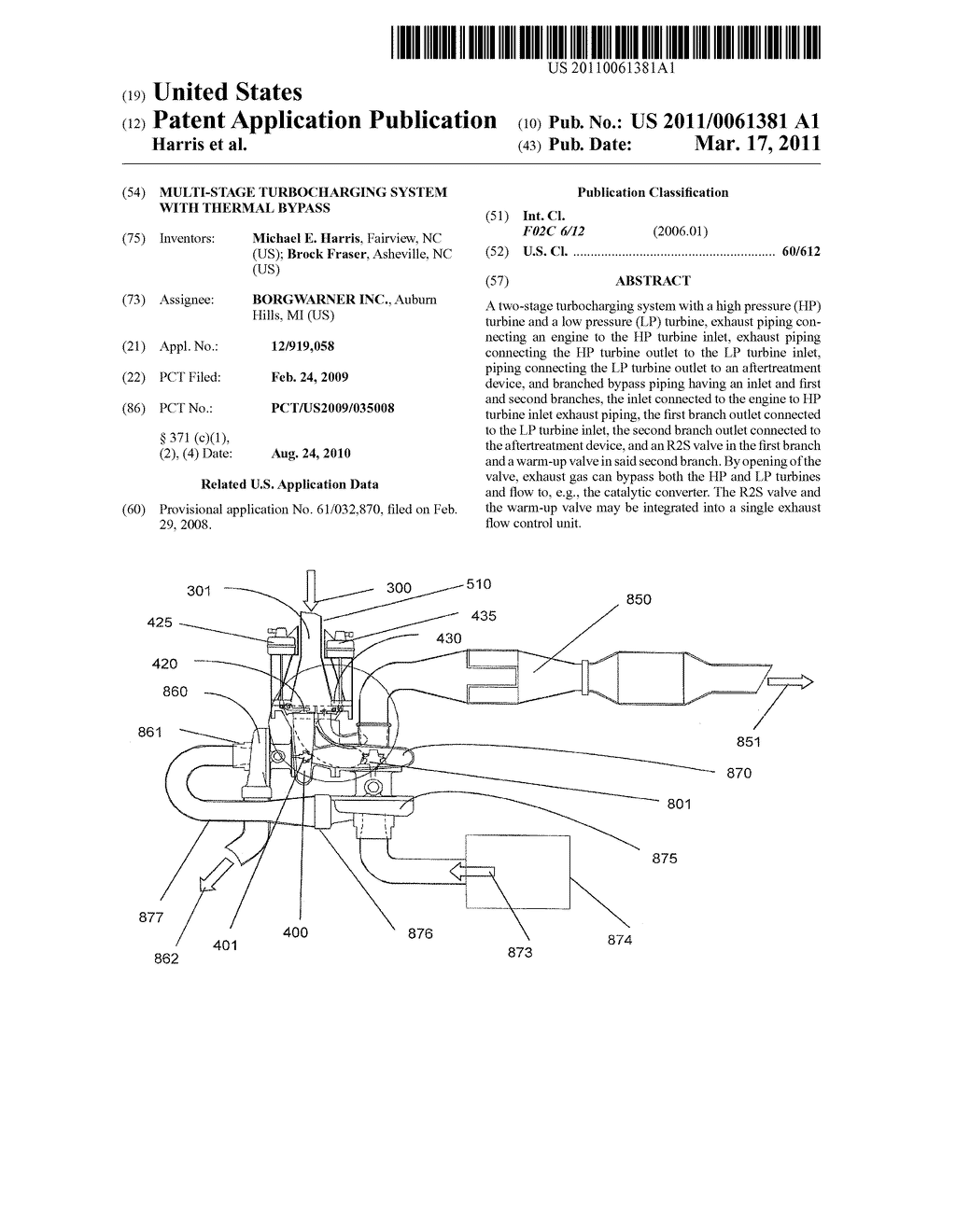 MULTI-STAGE TURBOCHARGING SYSTEM WITH THERMAL BYPASS - diagram, schematic, and image 01