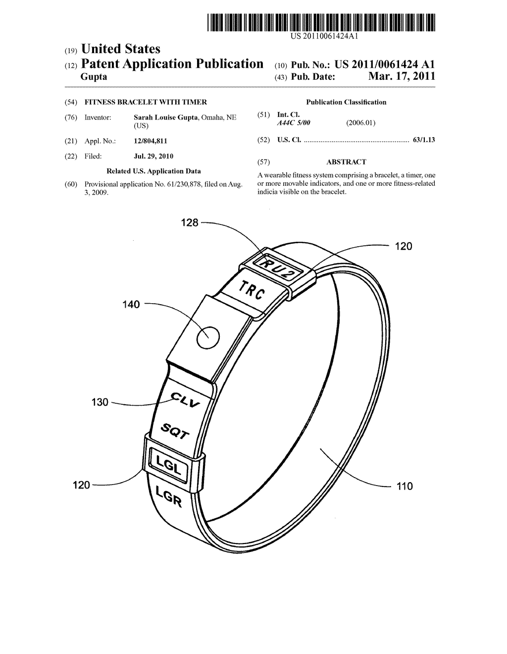 Fitness bracelet with Timer - diagram, schematic, and image 01