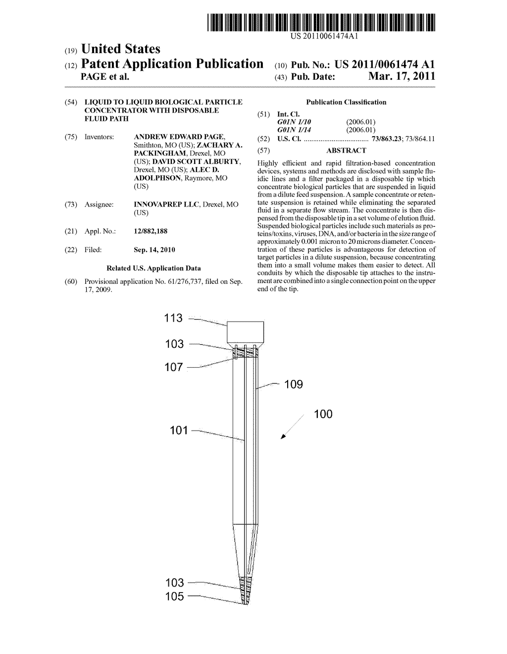 Liquid to Liquid Biological Particle Concentrator with Disposable Fluid Path - diagram, schematic, and image 01