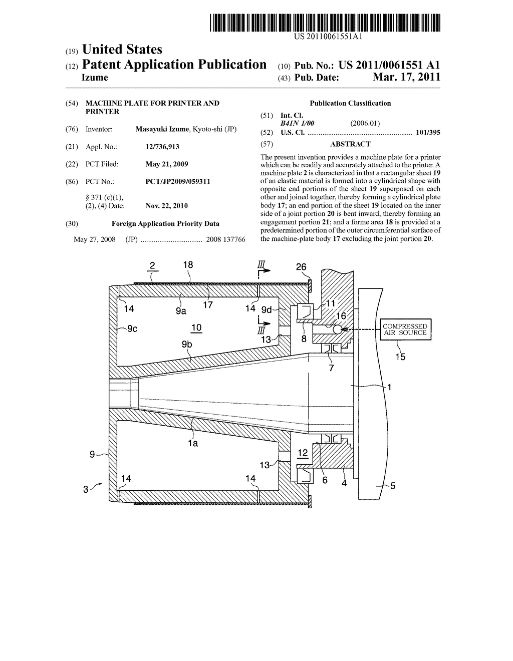 MACHINE PLATE FOR PRINTER AND PRINTER - diagram, schematic, and image 01