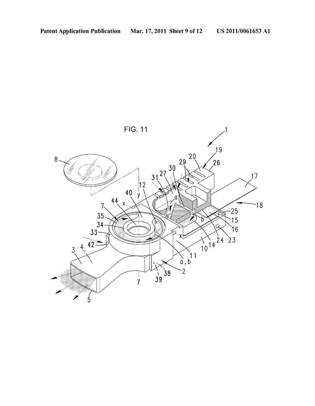 DISPENSER FOR PULVERULENT SUBSTANCES CONTAINED IN A SEPARATE PACK - diagram, schematic, and image 10