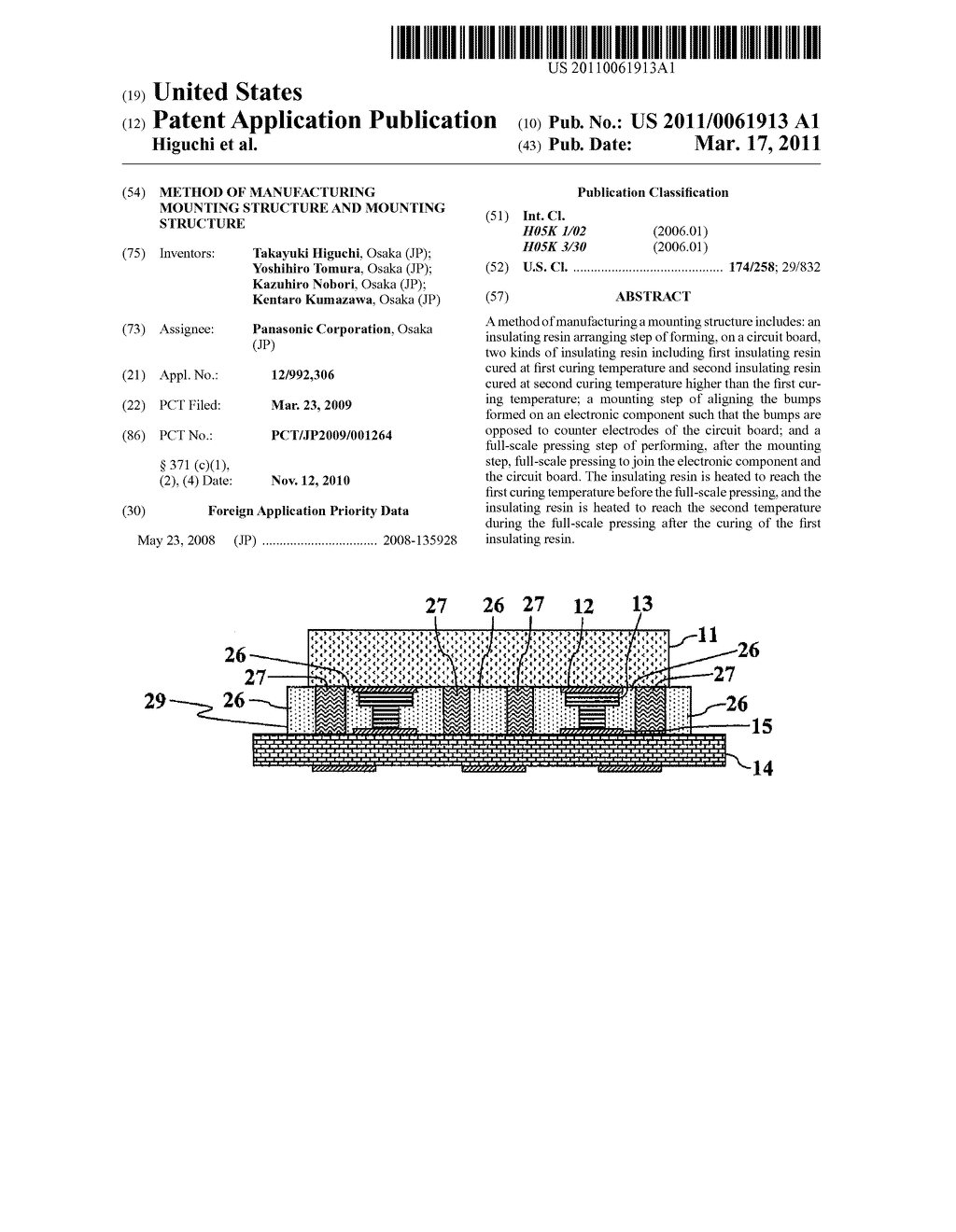 METHOD OF MANUFACTURING MOUNTING STRUCTURE AND MOUNTING STRUCTURE - diagram, schematic, and image 01