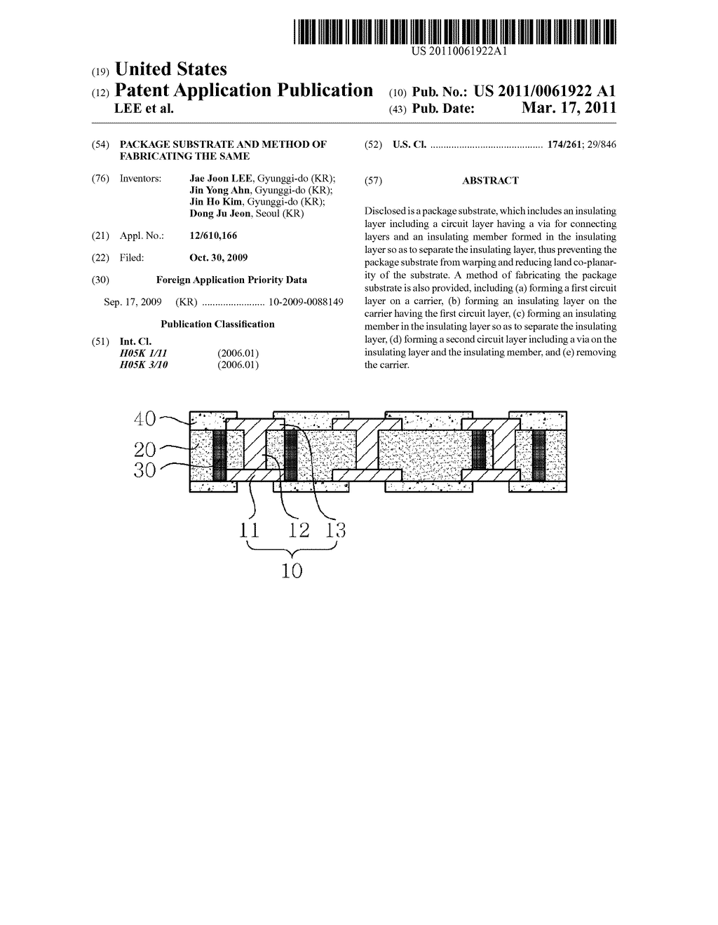 PACKAGE SUBSTRATE AND METHOD OF FABRICATING THE SAME - diagram, schematic, and image 01