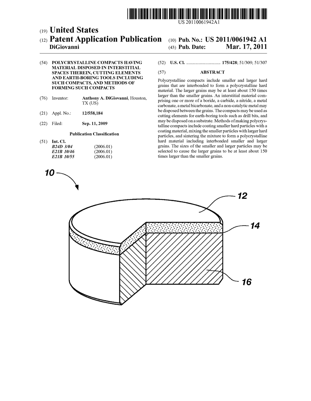 POLYCRYSTALLINE COMPACTS HAVING MATERIAL DISPOSED IN INTERSTITIAL SPACES THEREIN, CUTTING ELEMENTS AND EARTH-BORING TOOLS INCLUDING SUCH COMPACTS, AND METHODS OF FORMING SUCH COMPACTS - diagram, schematic, and image 01