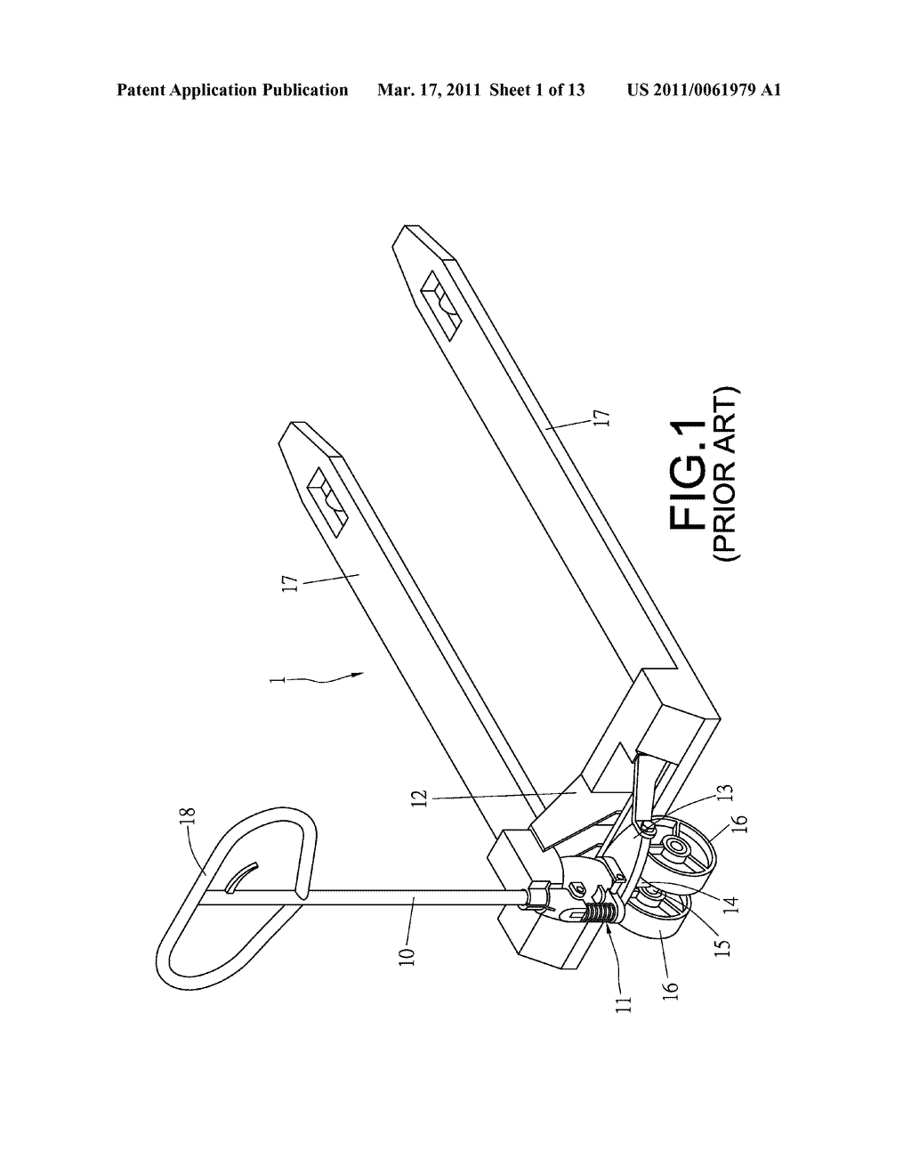 BRAKE MECHANISM OF A HYDRAULIC PALLET TRUCK - diagram, schematic, and image 02