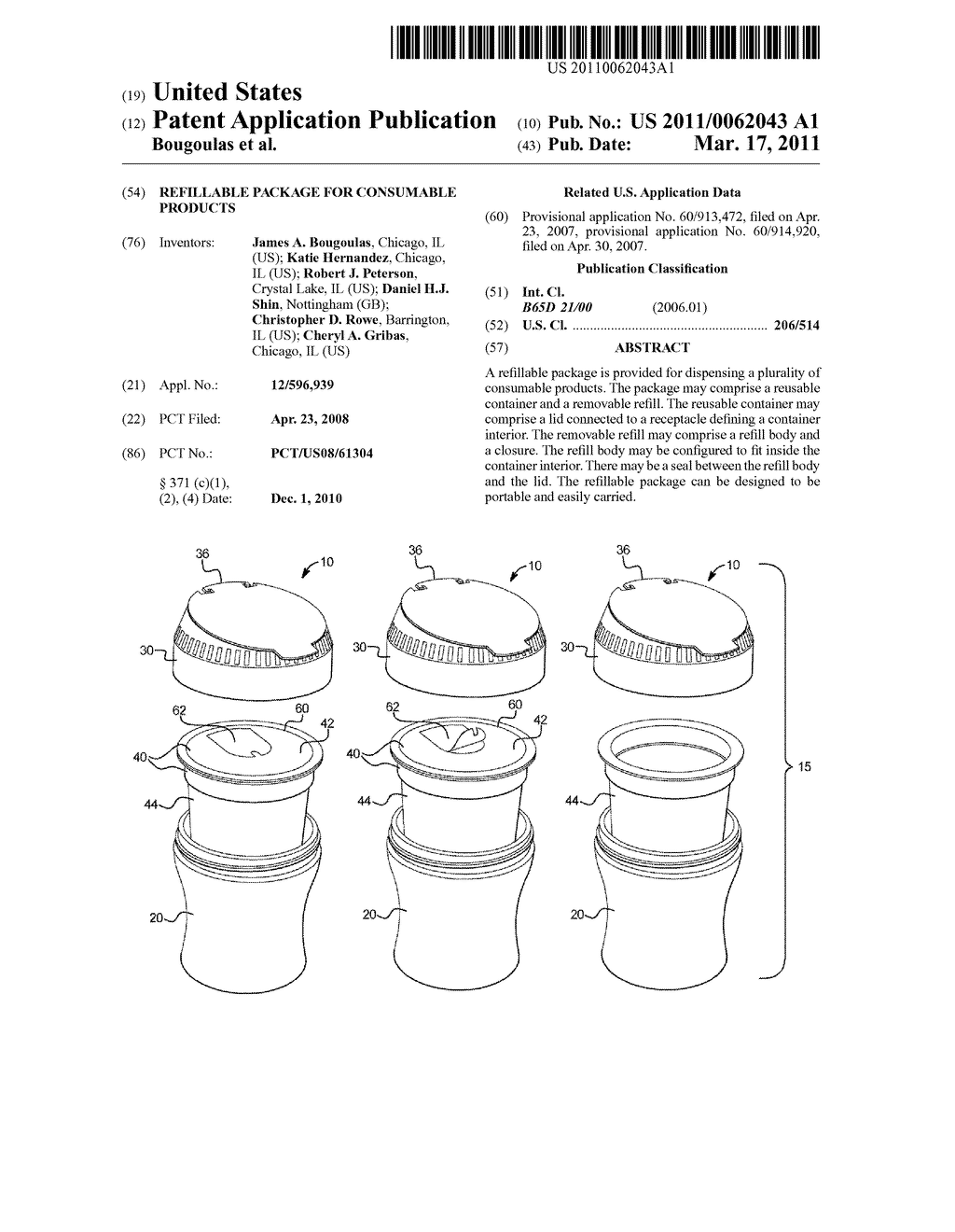 REFILLABLE PACKAGE FOR CONSUMABLE PRODUCTS - diagram, schematic, and image 01