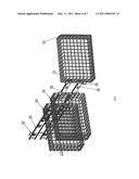 Pivotable shelving system diagram and image