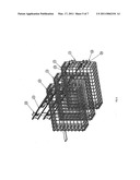 Pivotable shelving system diagram and image