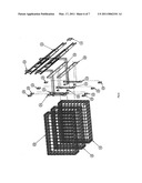 Pivotable shelving system diagram and image