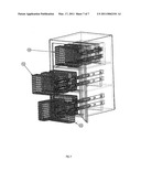 Pivotable shelving system diagram and image