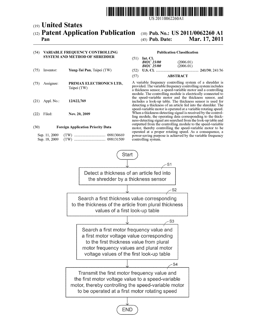 VARIABLE FREQUENCY CONTROLLING SYSTEM AND METHOD OF SHREDDER - diagram, schematic, and image 01