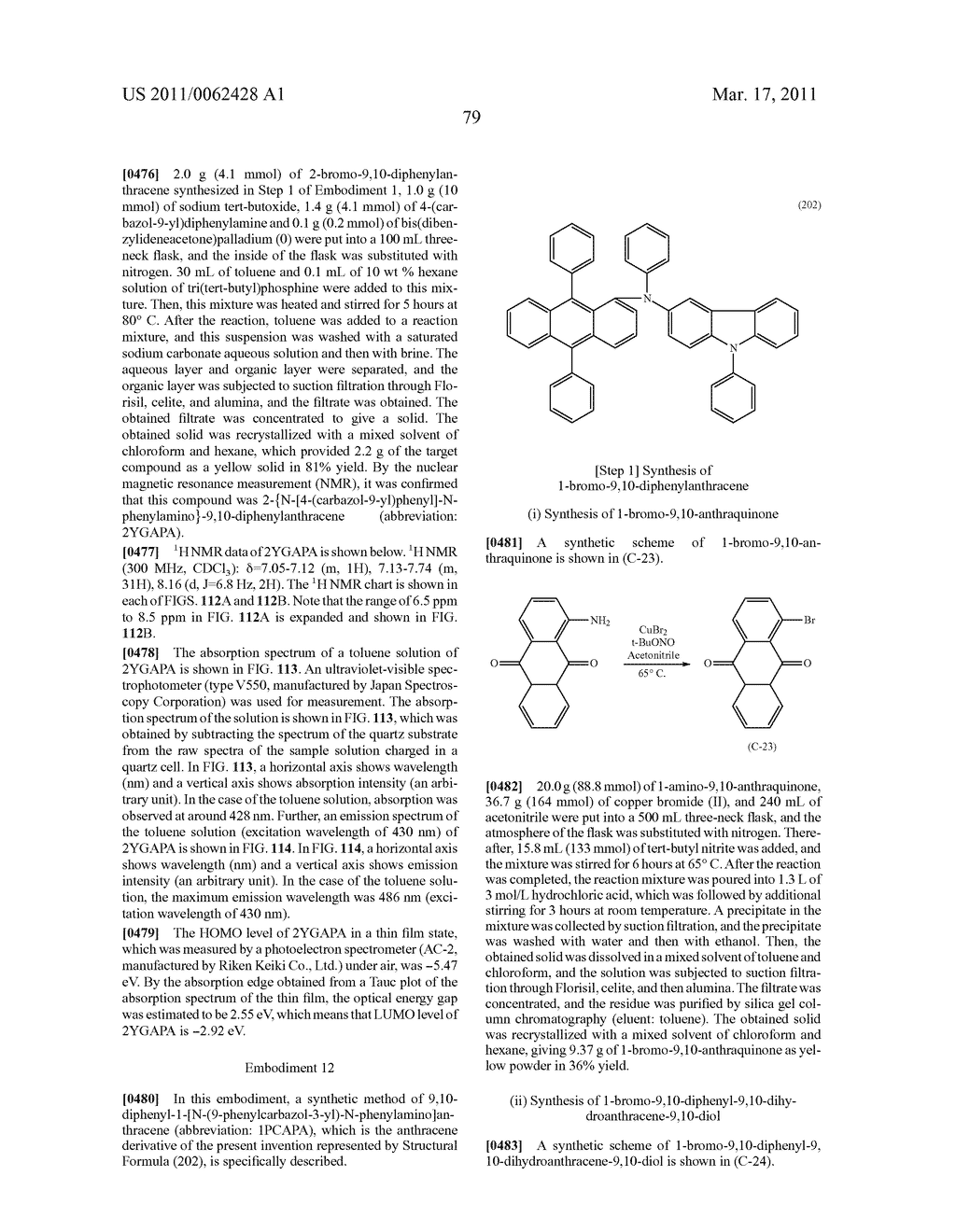 Anthracene Derivative, and Light-Emitting Element, Light-Emitting Device, Electronic Device Using Anthracene Derivative - diagram, schematic, and image 186