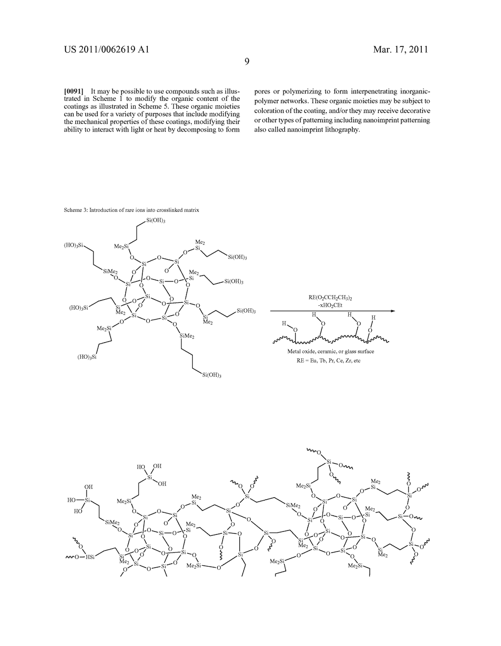 SILSESQUIOXANE DERIVED HARD, HYDROPHOBIC AND THERMALLY STABLE THIN FILMS AND COATINGS FOR TAILORABLE PROTECTIVE AND MULTI-STRUCTURED SURFACES AND INTERFACES - diagram, schematic, and image 26