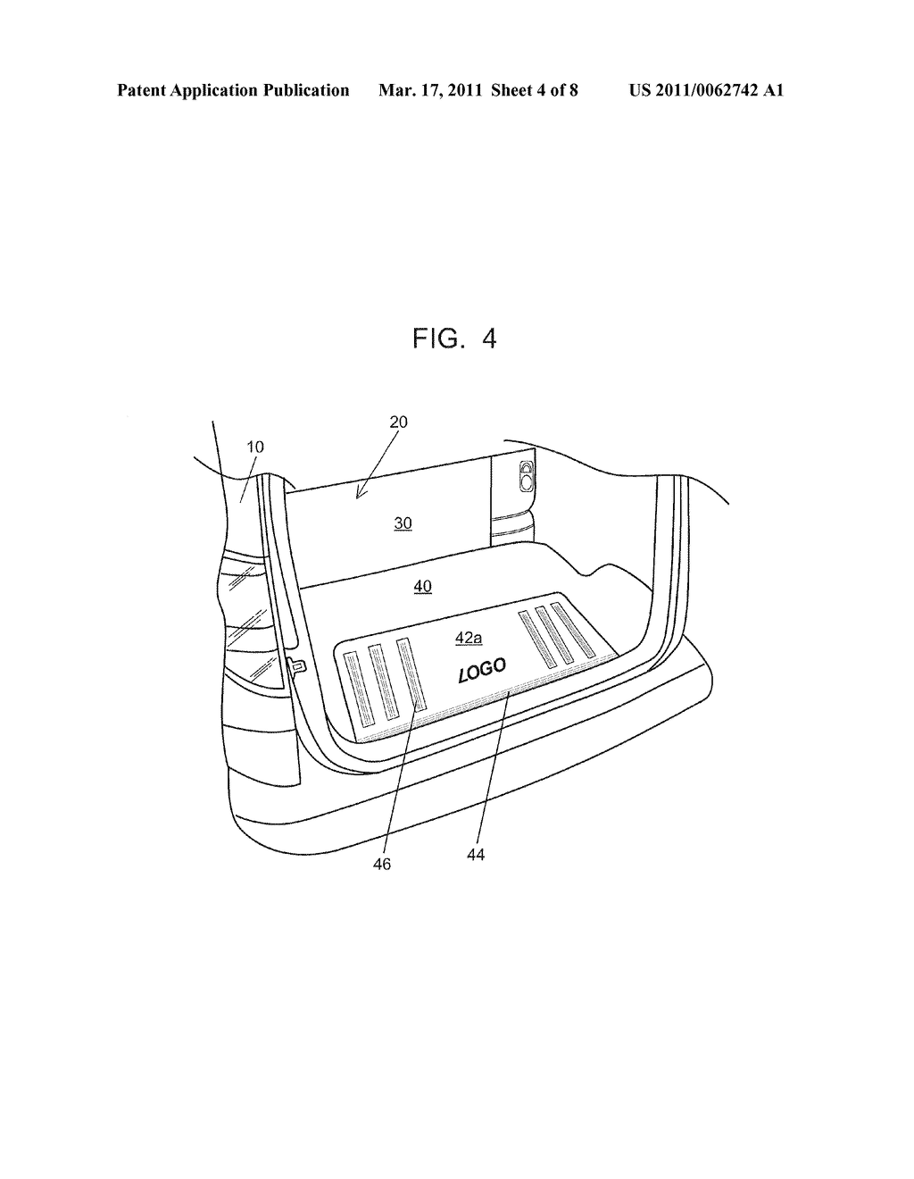 VEHICLE FLOOR MAT WITH FOLDING PORTION - diagram, schematic, and image 05