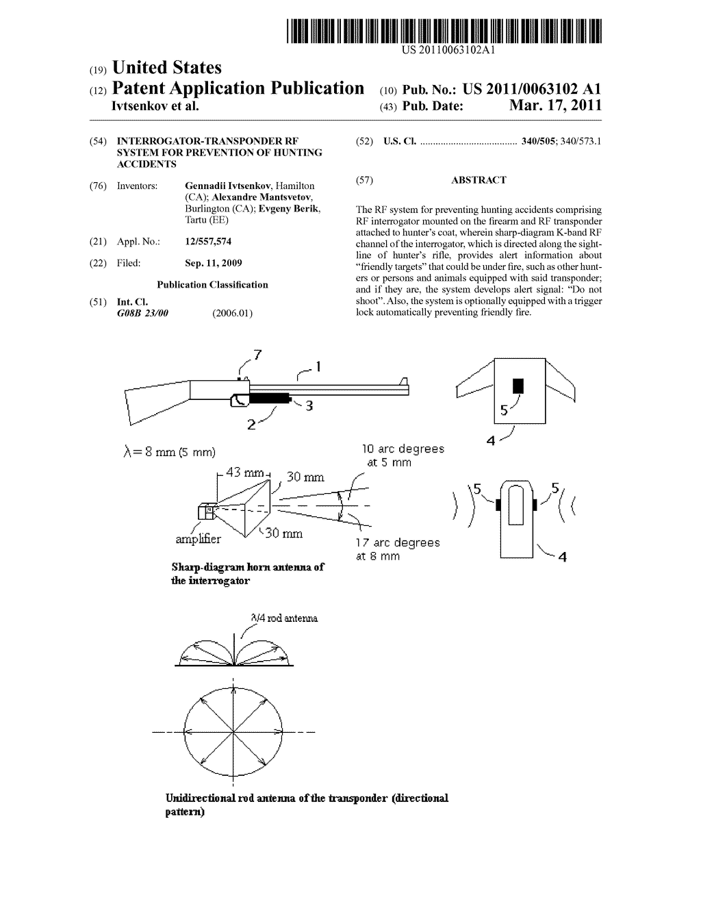 Interrogator-transponder RF system for prevention of hunting accidents - diagram, schematic, and image 01