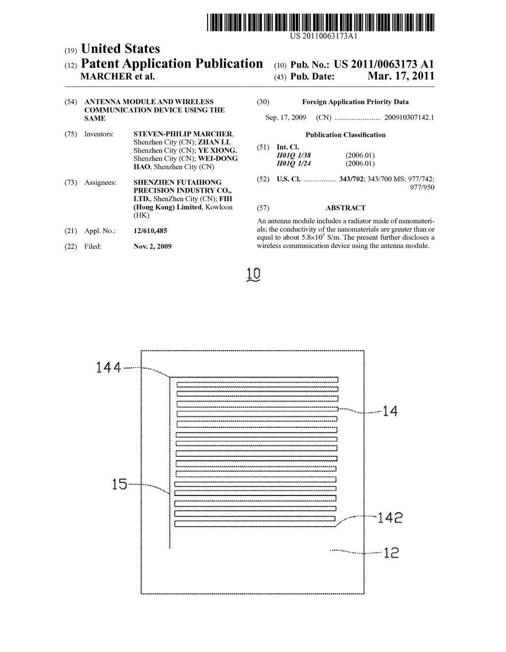 ANTENNA MODULE AND WIRELESS COMMUNICATION DEVICE USING THE SAME - diagram, schematic, and image 01