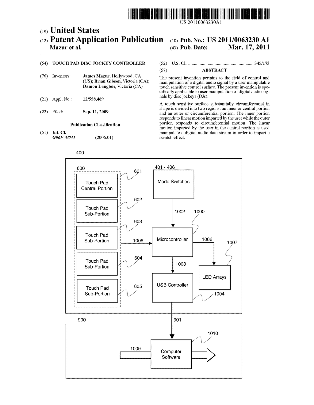 Touch Pad Disc Jockey Controller - diagram, schematic, and image 01