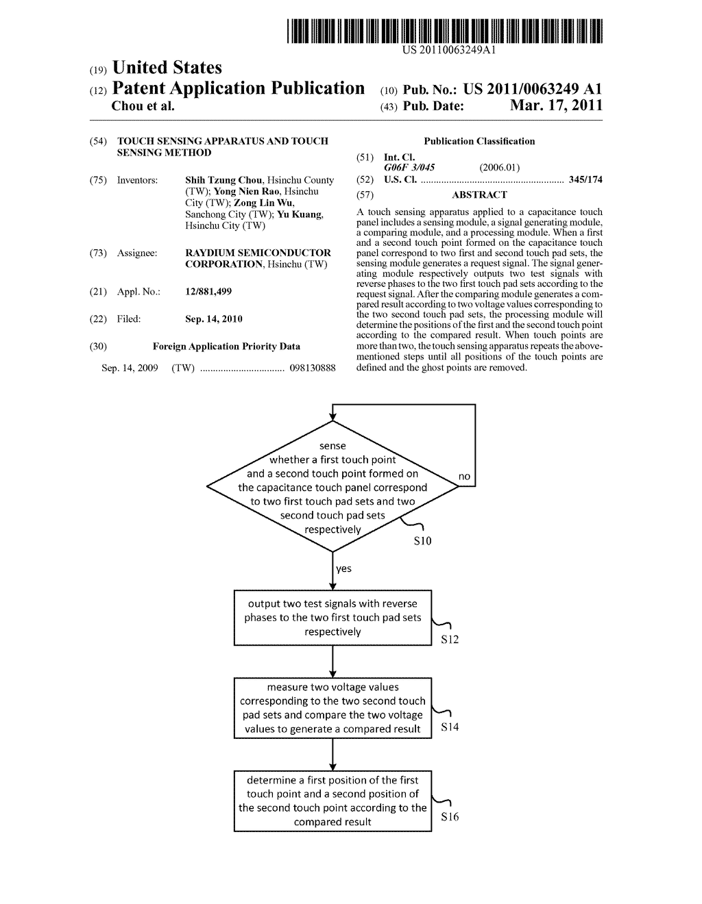 TOUCH SENSING APPARATUS AND TOUCH SENSING METHOD - diagram, schematic, and image 01