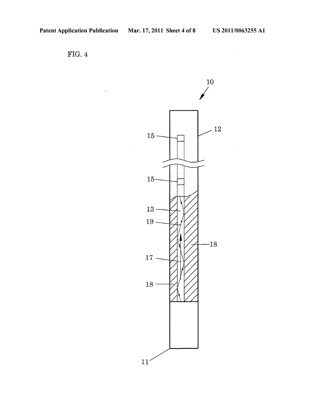 OPTICAL WAVEGUIDE WITH LIGHT-EMITTING ELEMENT AND OPTICAL TOUCH PANEL WITH THE SAME - diagram, schematic, and image 05