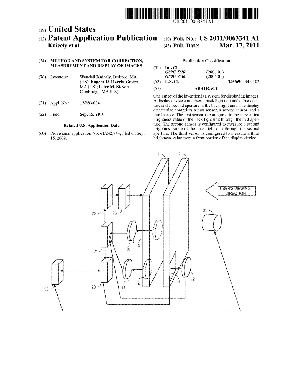 METHOD AND SYSTEM FOR CORRECTION, MEASUREMENT AND DISPLAY OF IMAGES - diagram, schematic, and image 01