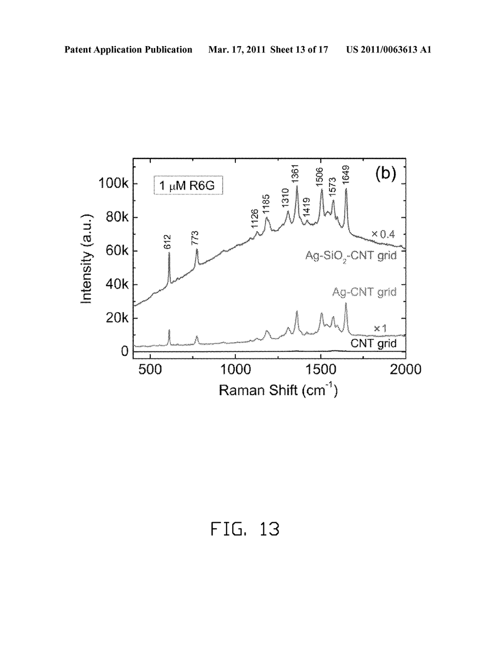 SURFACE-ENHANCED RAMAN SCATTERING SUBSTRATE AND RAMAN DETECTING SYSTEM HAVING THE SAME - diagram, schematic, and image 14