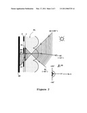 OPTICAL SYSTEM FOR DISPLAYING AN IMAGE ON THE SURFACE OF A SOLAR PANEL diagram and image